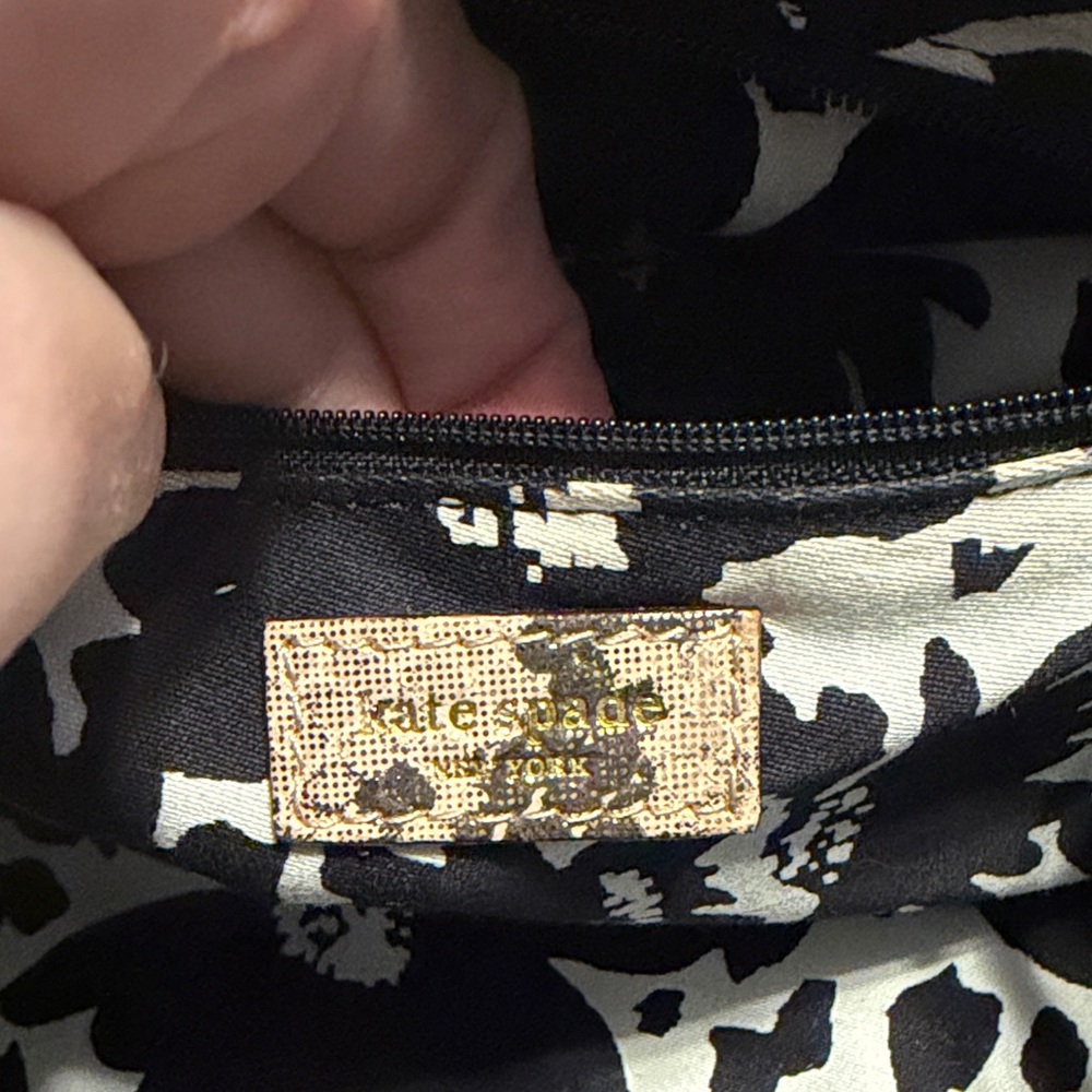 Kate Spade Brown Woven Wicker Satchel with Snakeskin Accents - Picture 9 of 16